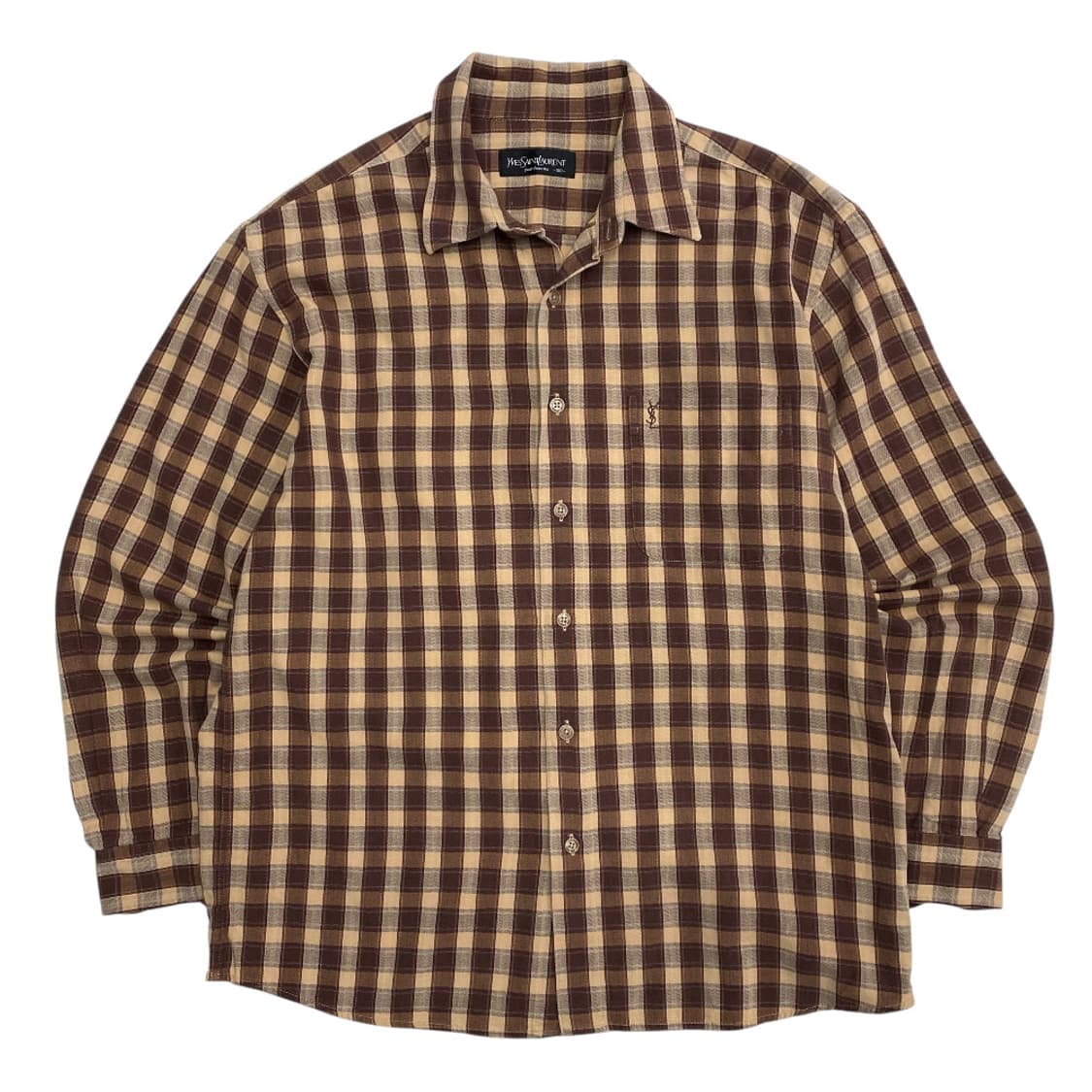 입생로랑 브라운 로고 타탄체크 셔츠 100 상품이미지2