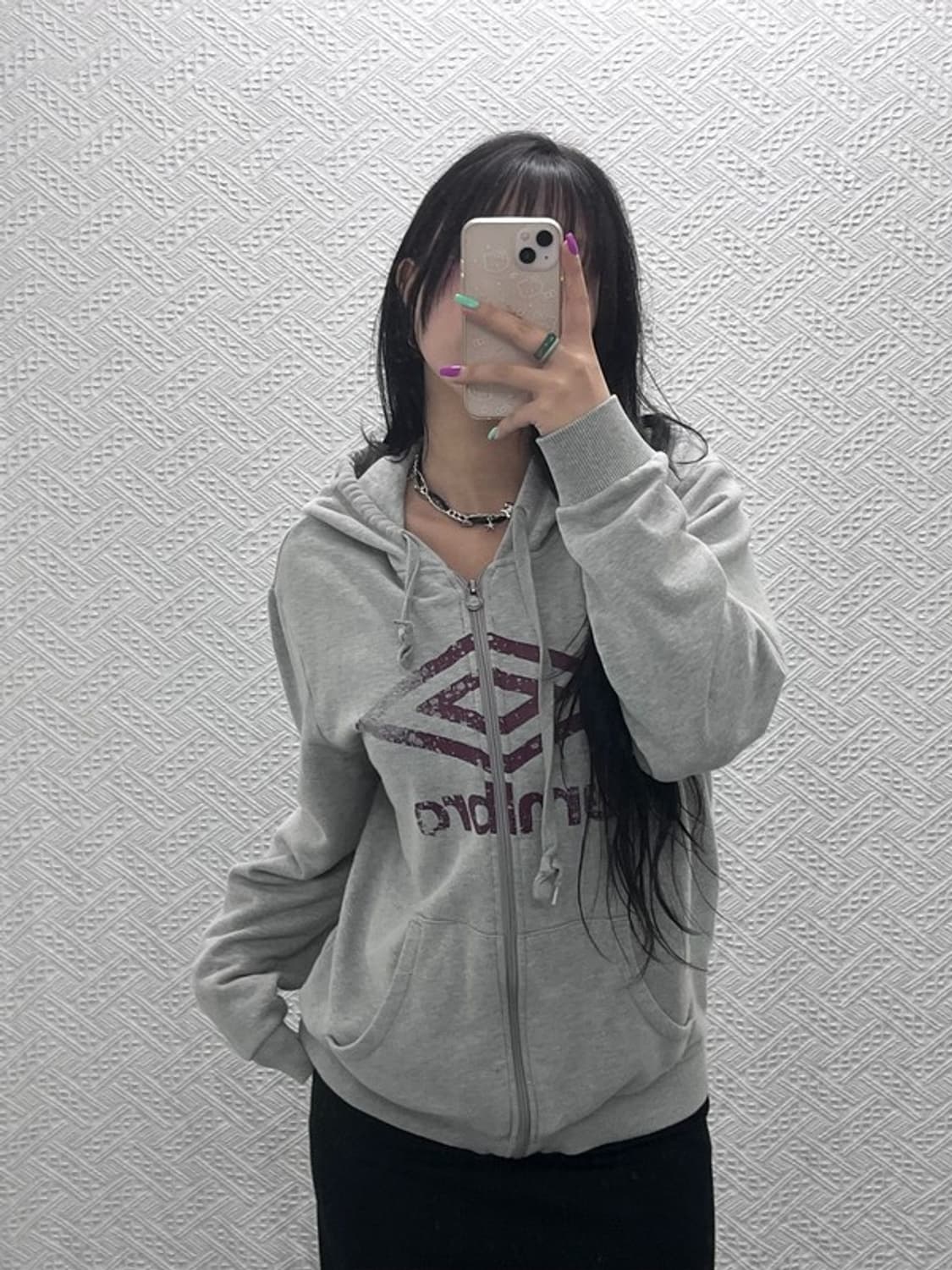 엄브로 올드스쿨 빈티지 에센셜 빅로고 후드 집업 L C07223 상품이미지1