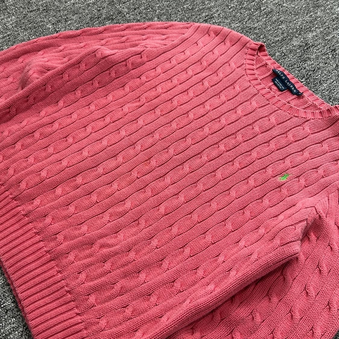 폴로 랄프로렌 핑크 케이블 코튼 니트 상품이미지2