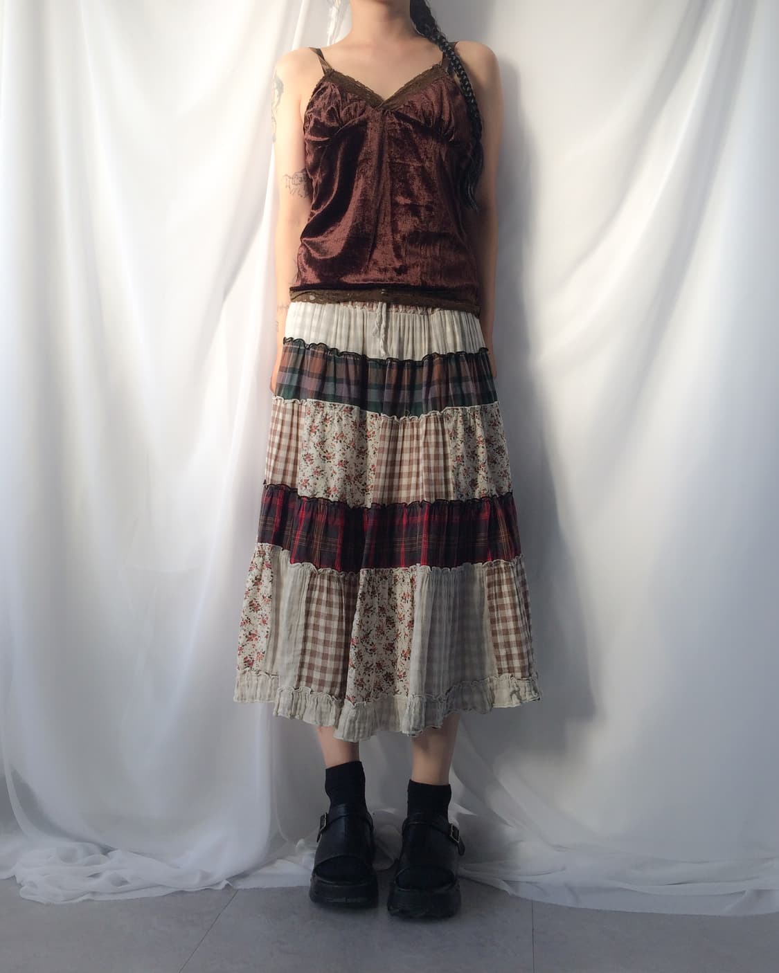 Lace trimming velvet sleeveless 상품이미지6