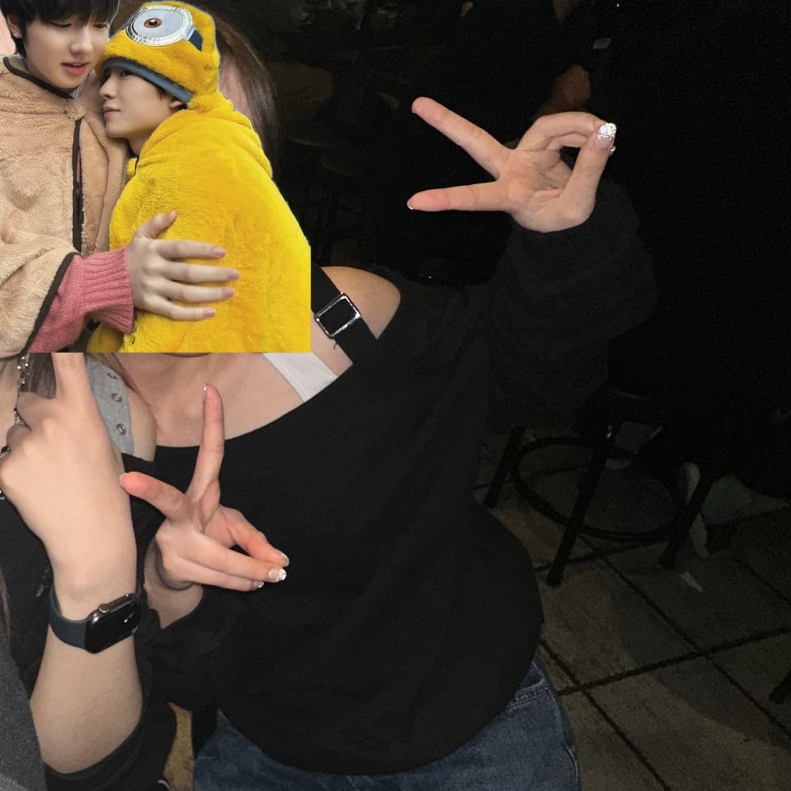 칙스 버클 원숄더 맨투맨 블랙 상품이미지3