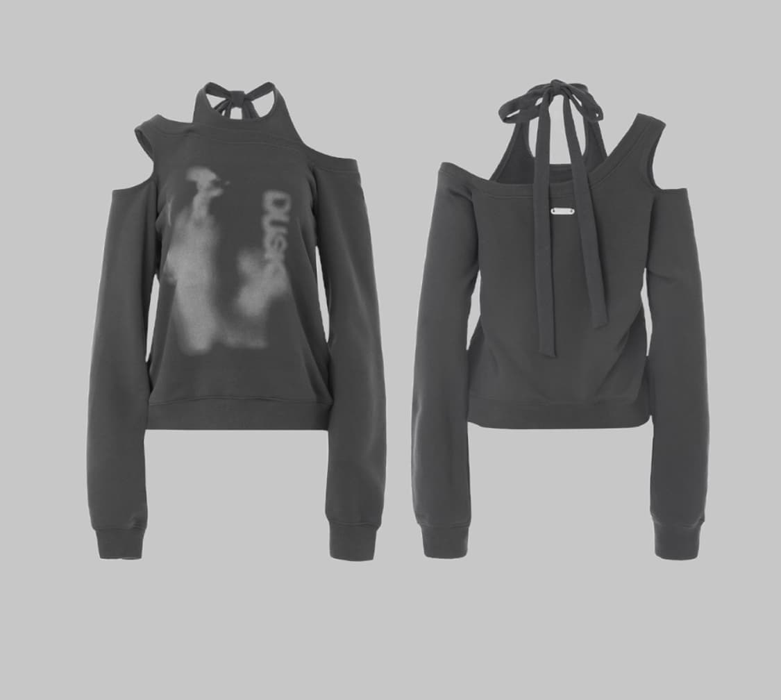 나체 HALTER TIE SWEAT SHIRT CHARCOAL 상품이미지3