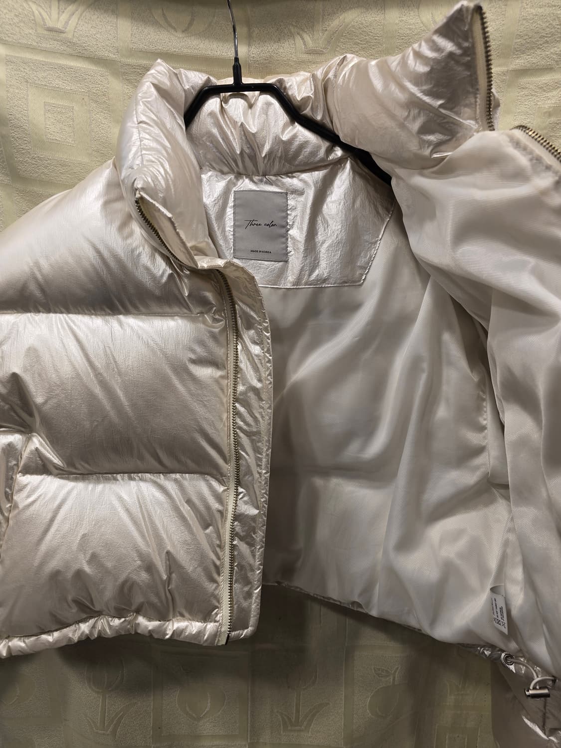 거의새거) Three color 크롭 패딩 덕다운 아이보리 프리사이즈 상품이미지6