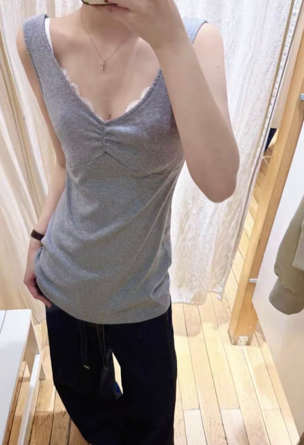 브랜디멜빌 그레이 셔링 나시 원피스 슬리브리스 상품이미지4