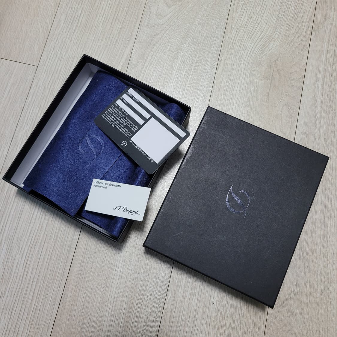 정품 듀퐁 블랙 반지갑 풀세트 상품이미지5