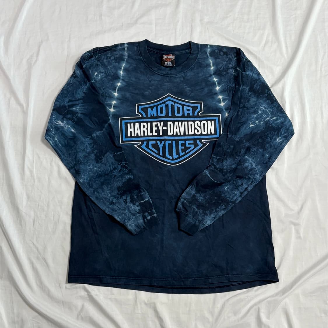 🇺🇸 90s 할리 데이비슨 타이다이 롱슬리브 블루 상품이미지2