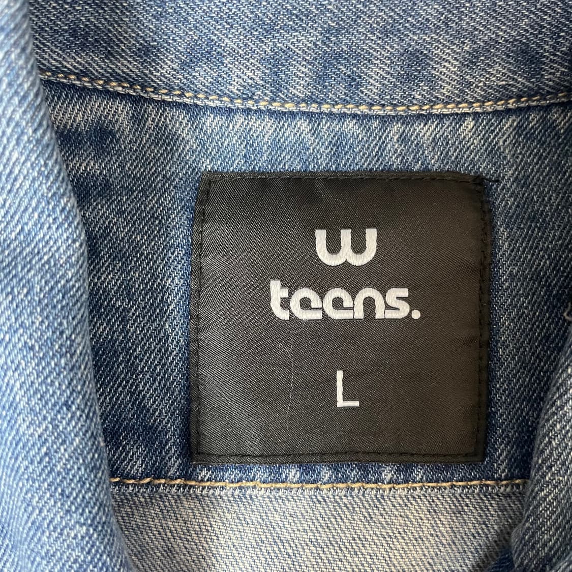 W teens 유니크 나염 프린팅 투포켓 청자켓 L 상품이미지5