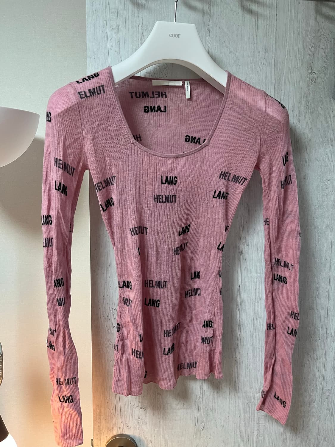 헬무트랭 로고 패턴 울 슬리브 상품이미지1