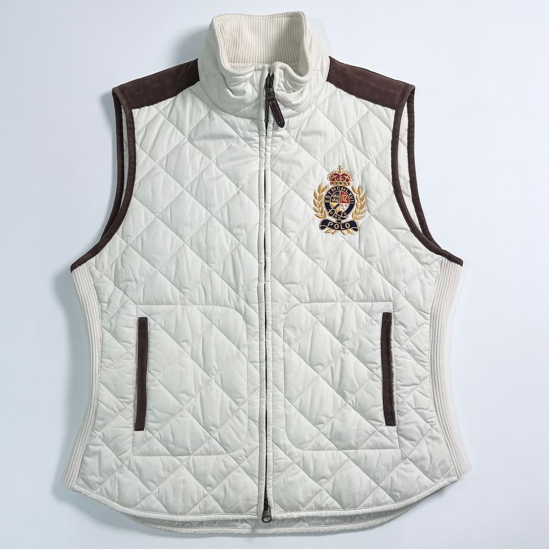 폴로 우먼스 크레스트 로고 퀼팅 베스트 상품이미지1