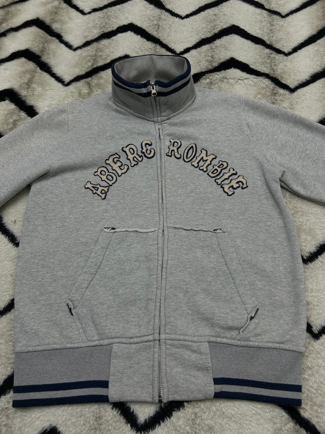 [M]아베크롬비 스펠아웃 집업 자켓/그레이/기모 상품이미지3