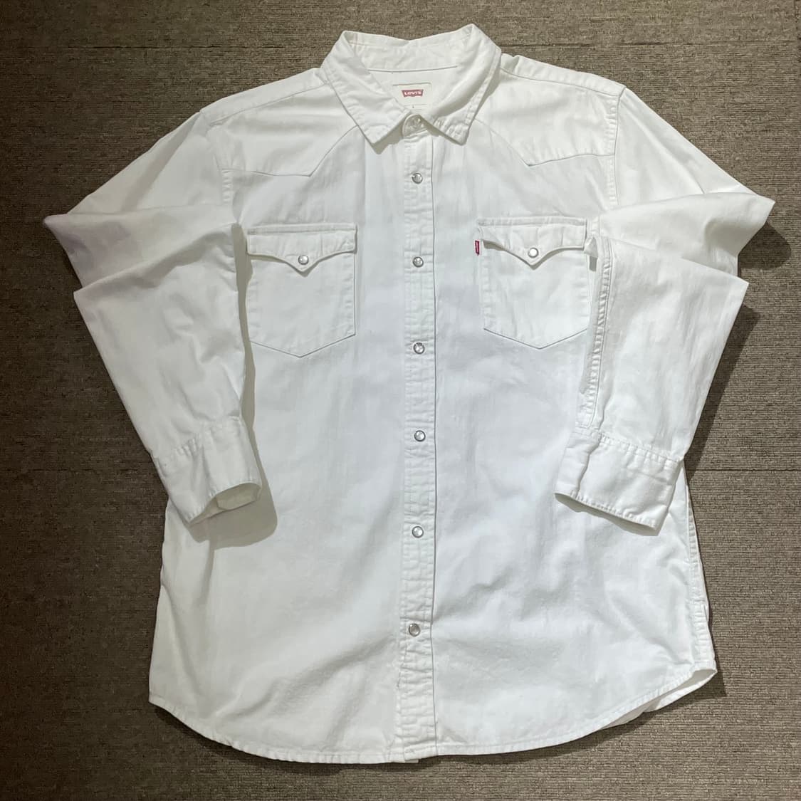 (L) Levi's 리바이스 코튼 화이트 웨스턴 셔츠 상품이미지3