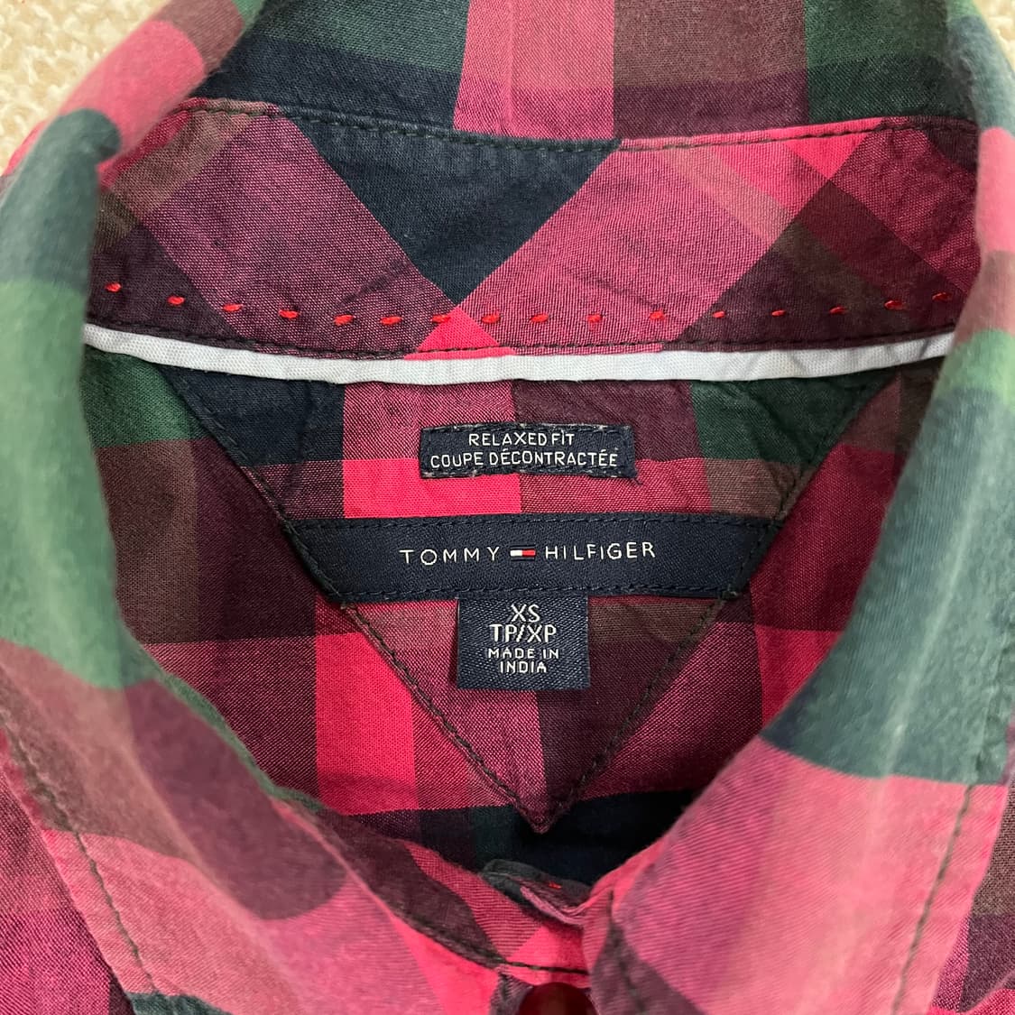 [XS] 타미힐피거 레드 타탄체크 릴렉스핏 셔츠 남방 0112M1 상품이미지2
