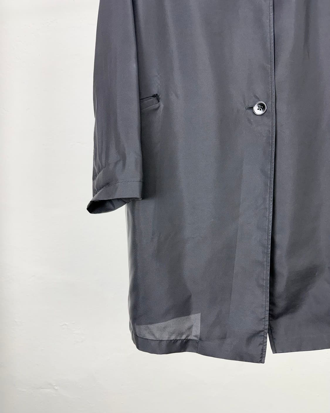 질샌더 블랙 리넨 싱글 브레스티드 버튼 맥 자켓 상품이미지4