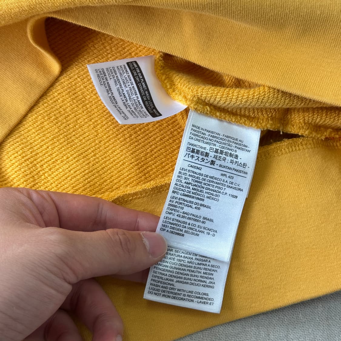 리바이스 옐로우 빅로고 후드 L 상품이미지5