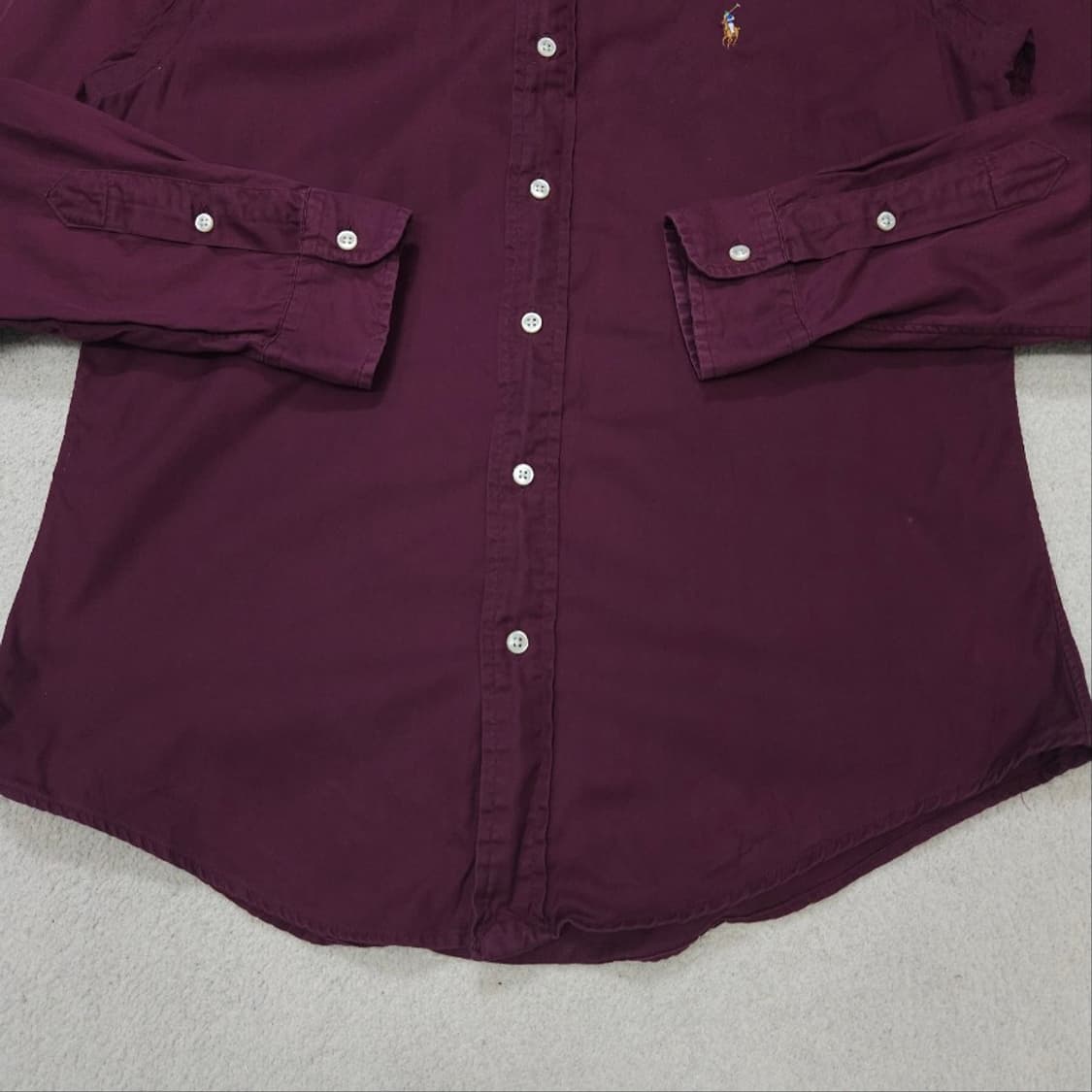 폴로 랄프 로렌 솔리드 셔츠 S 버건디 상품이미지3