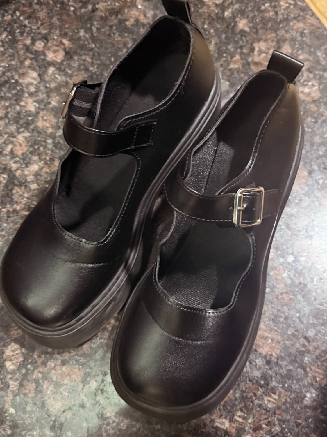 블랙 통굽 메리제인 슈즈 시즈니룩 양지뢰 통굽 구두 상품이미지3