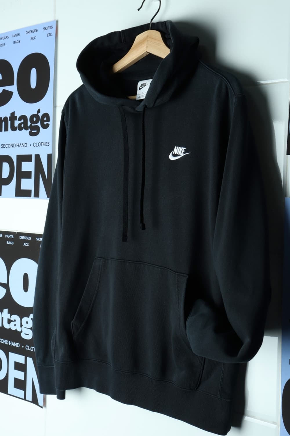 (M-L) 나이키 후드티셔츠 스몰로고 블랙 스트릿-H31092 상품이미지1
