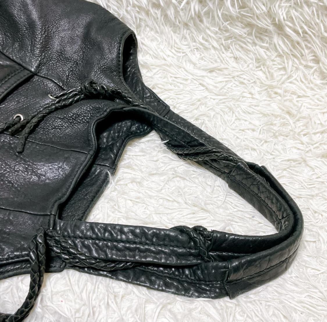 Enigma leather bag 에니그마 가죽 블랙 백 Y2K 상품이미지4
