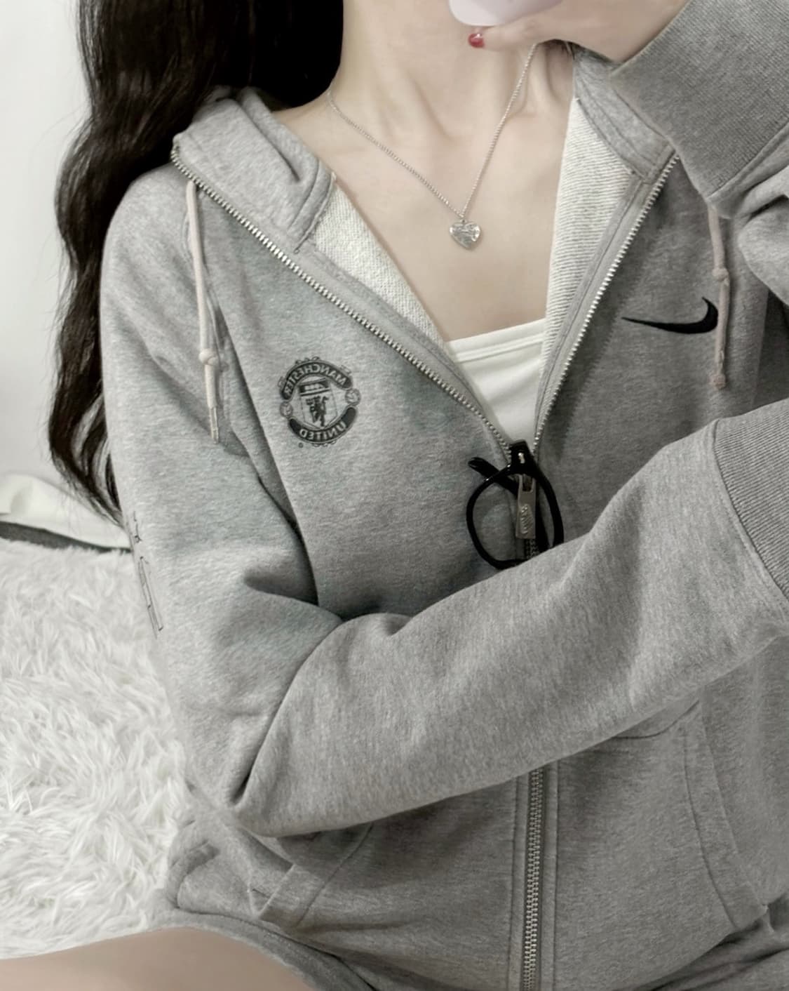 🐰나이키 맨유 그레이 코튼 후드집업🤍 상품이미지1