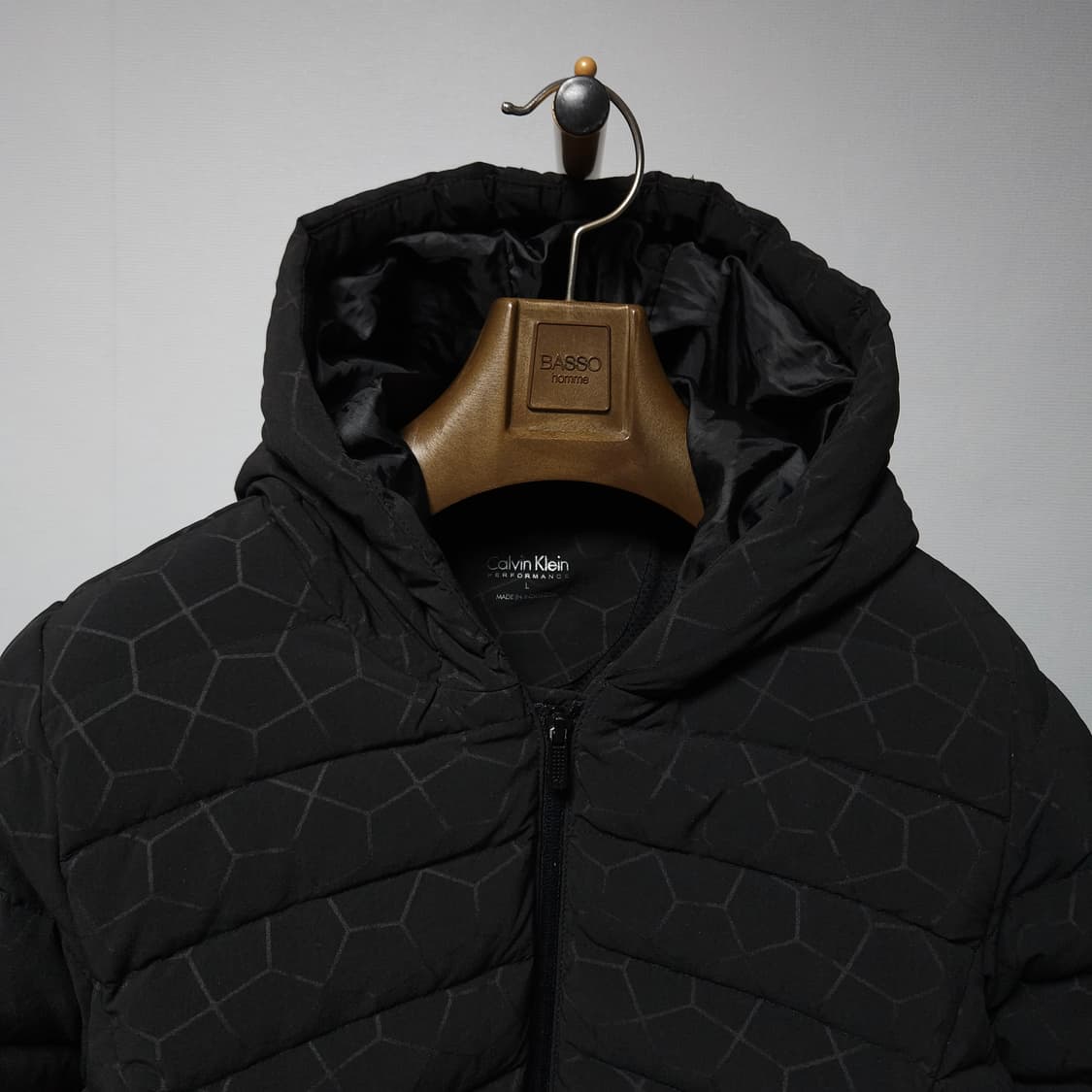 L ) 캘빈클라인 여성 블랙 경량 패딩 후드 자켓 상품이미지2