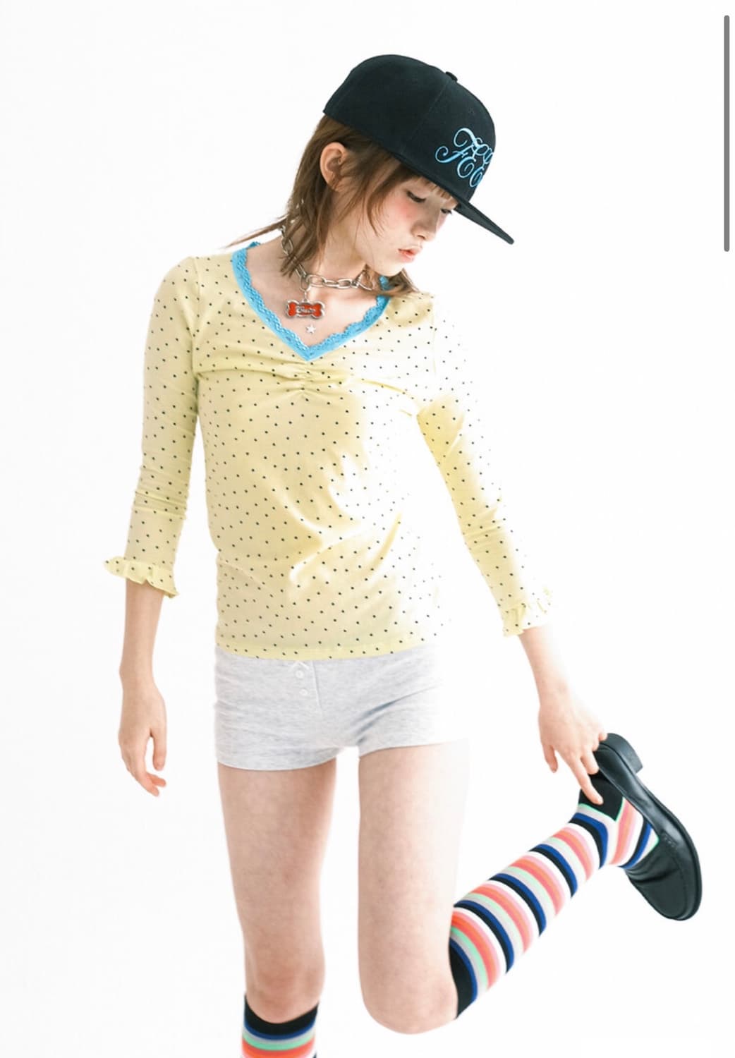 mini heart lace top (lemon) 상품이미지2