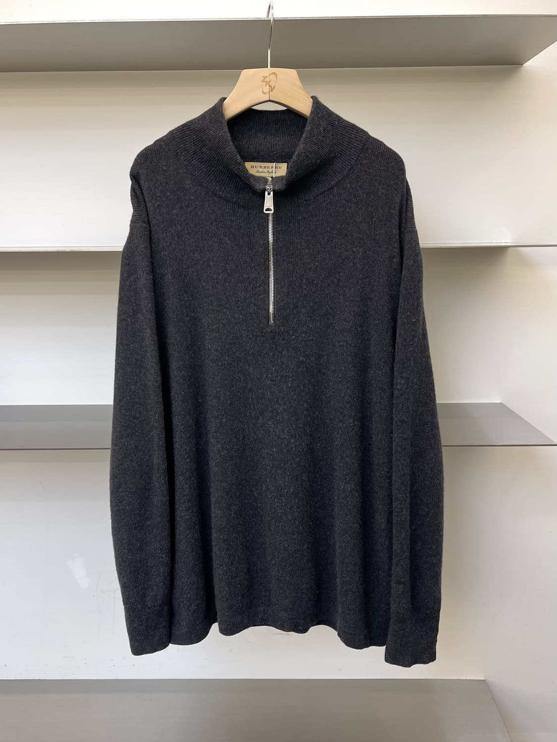 버버리 100%캐시미어 하프 집 스웨터 상품이미지3