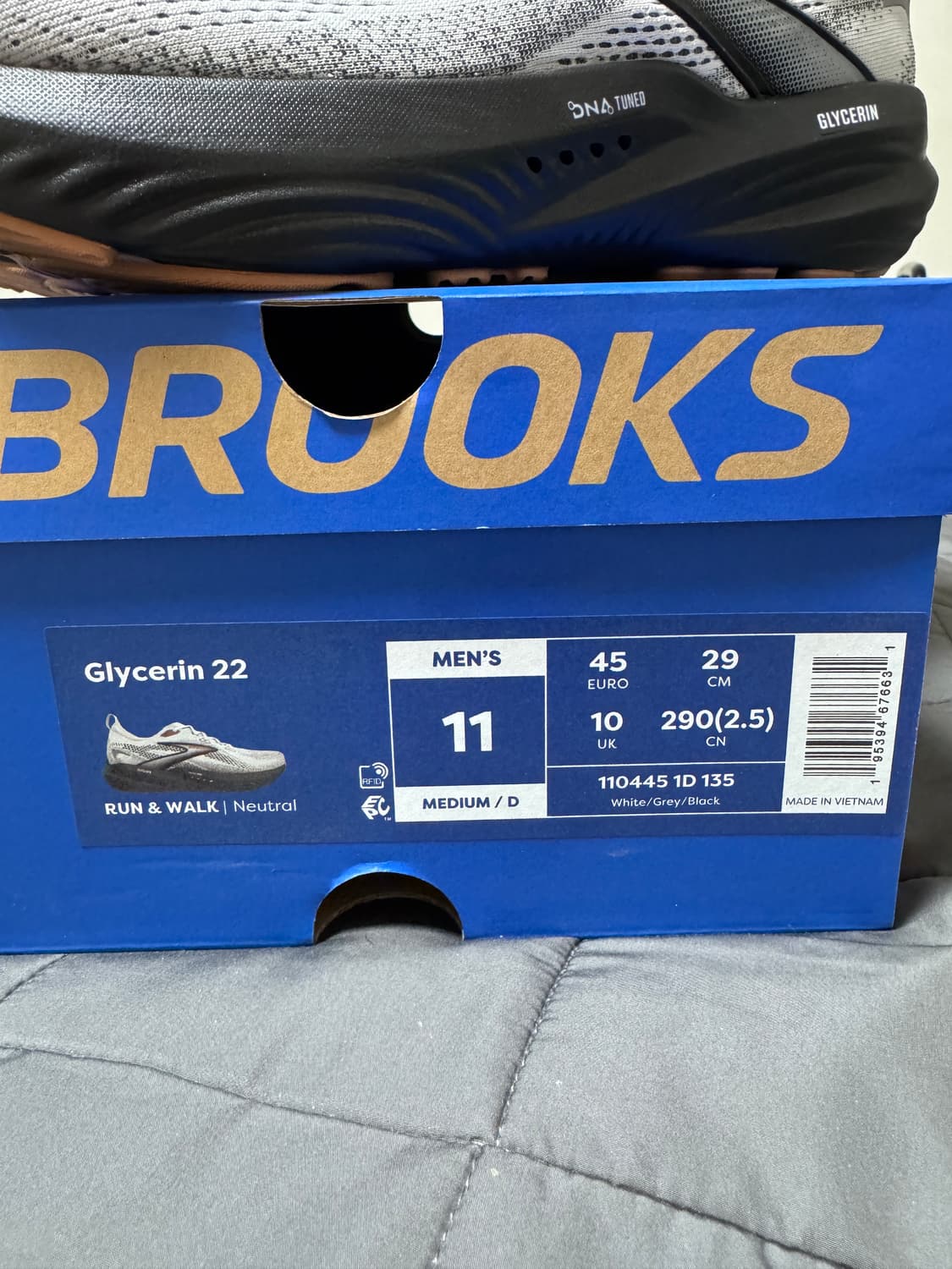 [새상품] 브룩스 글리세린22 화이트 그레이 상품이미지2