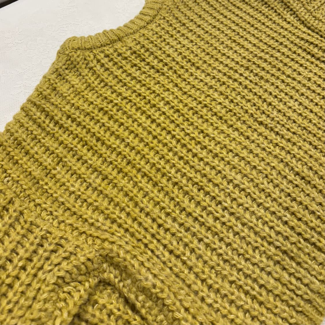 NICE CLAUP 나이스클랍 올리브 빅 케이블 크롭 니트 상품이미지9