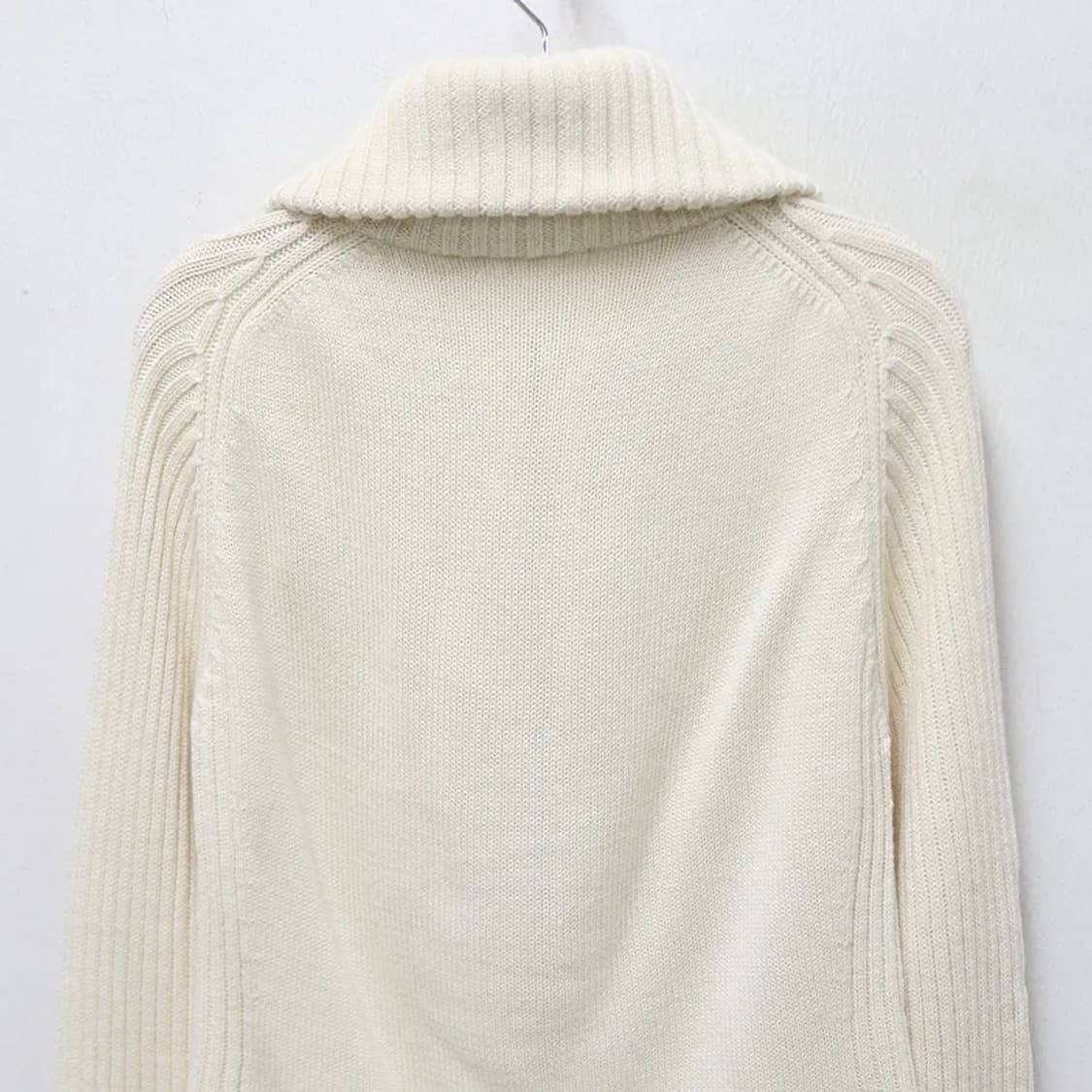 SEIZE 아이보리 터틀넥 울혼방 니트집업 61267 상품이미지7