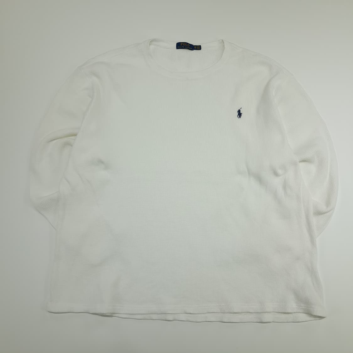 CN726 3XB 폴로 랄프로렌 화이트 와플 니트 긴팔 티셔츠 상품이미지1