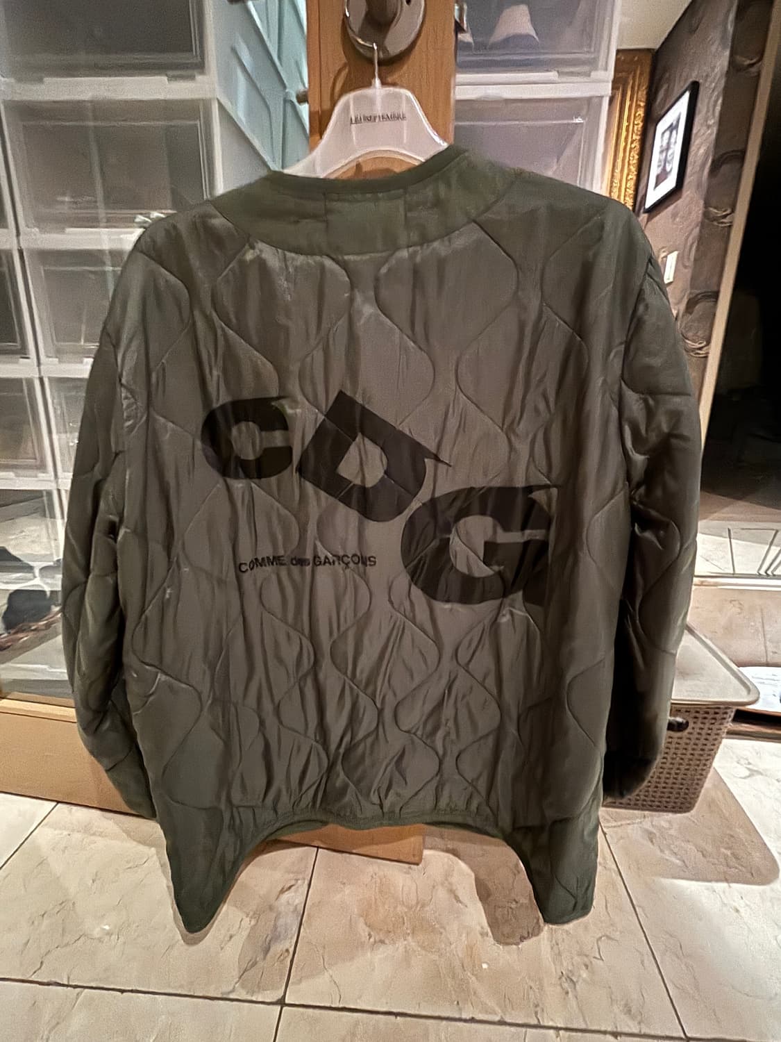 CDG 꼼데가르송 퀼팅 자켓 L 올리브 상품이미지2