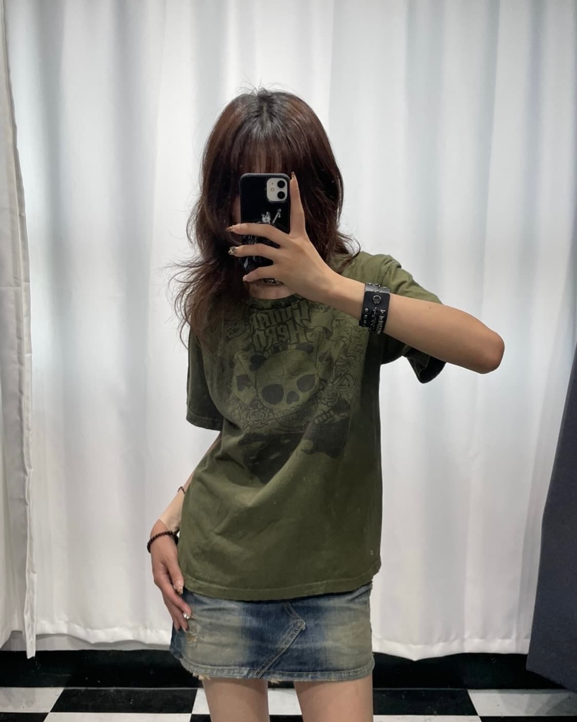 🎸그린 스컬 프린팅 티셔츠🎸 상품이미지1