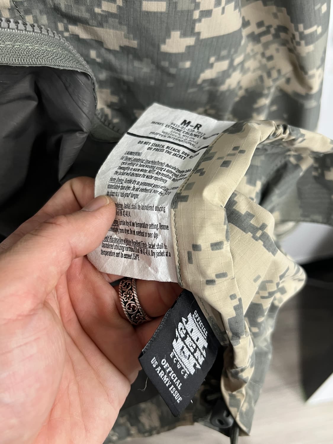 밀리터리 US army 카모플라쥬 고어텍스 우븐 바람막이 자켓 상품이미지4