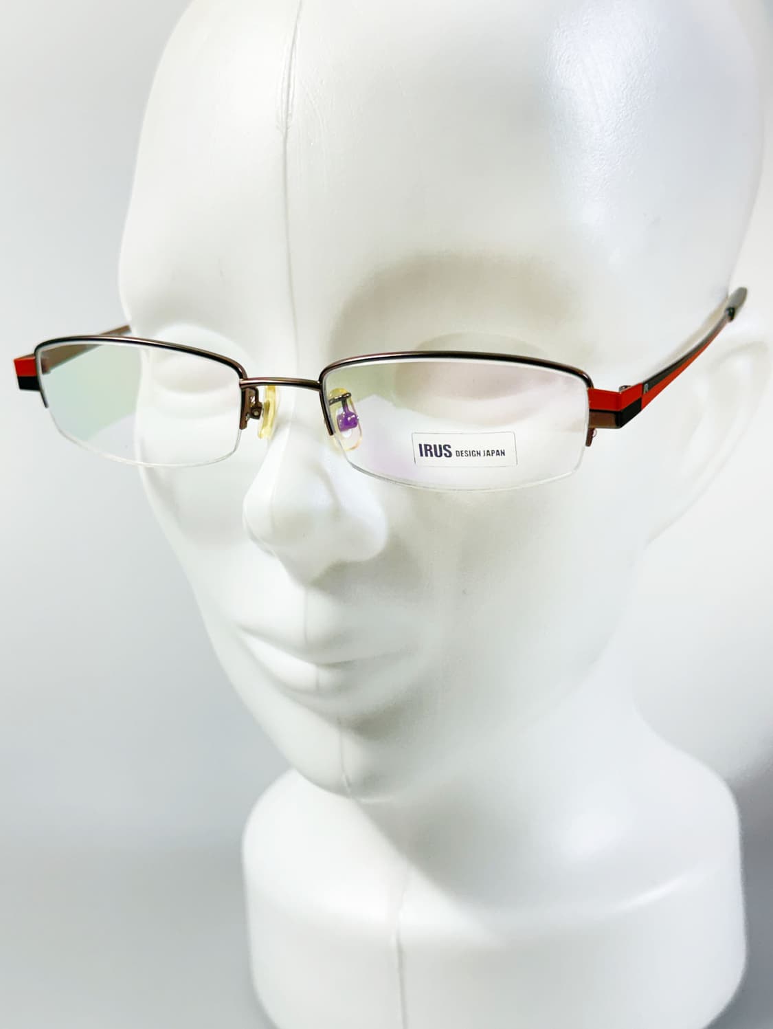 IRUS 브라운 메탈 반무테 스퀘어 빈티지 안경 상품이미지8