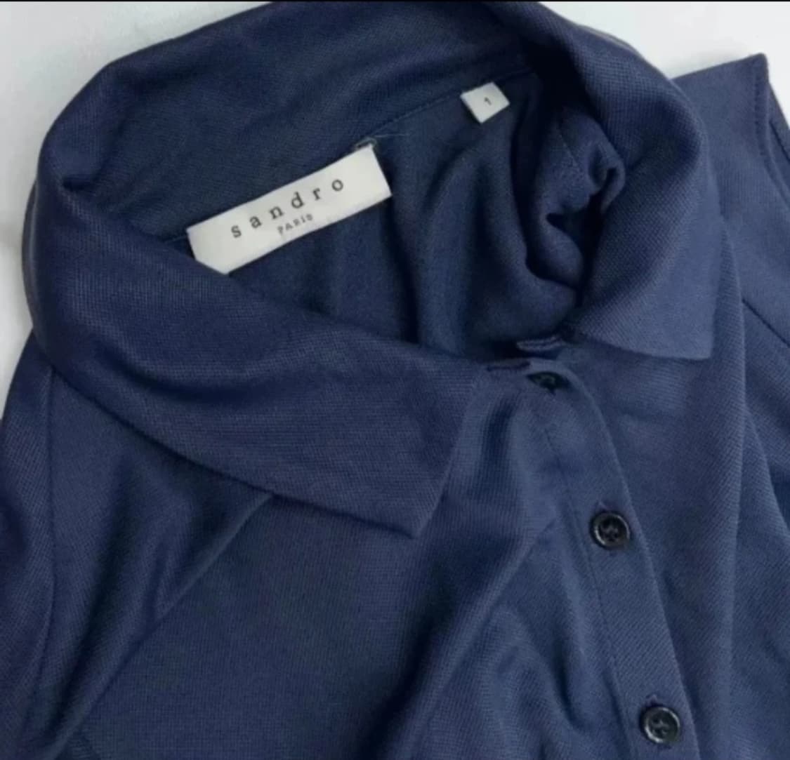 Sandro 네이비 드레이프 셔츠 원피스 1사이즈 55-66 상품이미지3