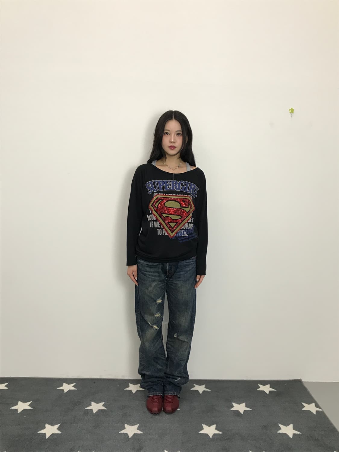 Supergirl Logo Cropped Long Sleeve 상품이미지1