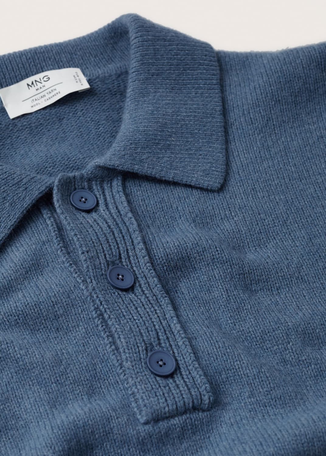 MANGO 망고 이태리 울 캐시미어 니트 배색 폴로 셔츠 상품이미지2