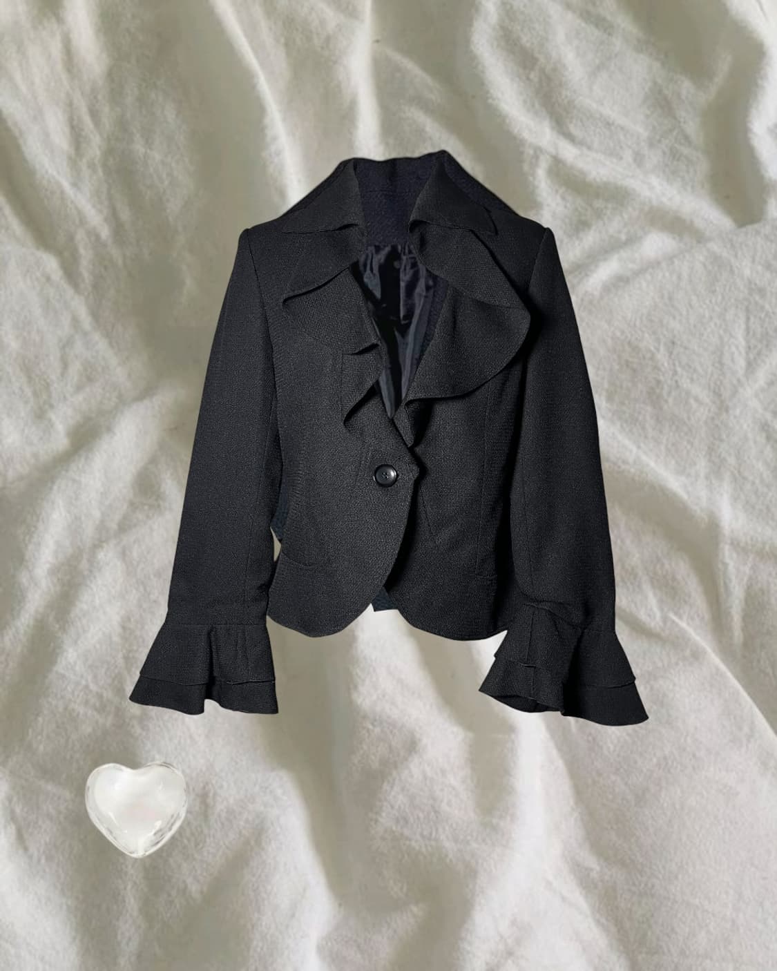 JPN . 재팬 원버튼 프릴 블레이저 상품이미지1