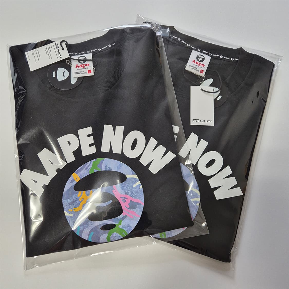 AAPE 에이프 나우 문페이스 블랙 티셔츠 상품이미지4