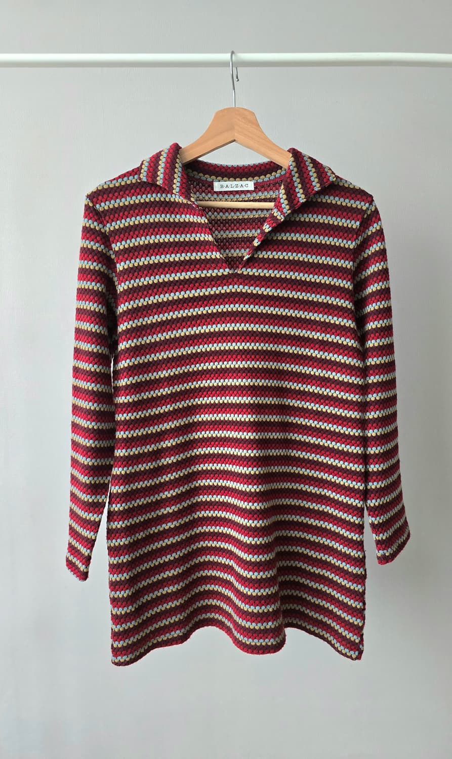 BALZAC 빈티지 멀티 스트라이프 V넥 니트 상품이미지1