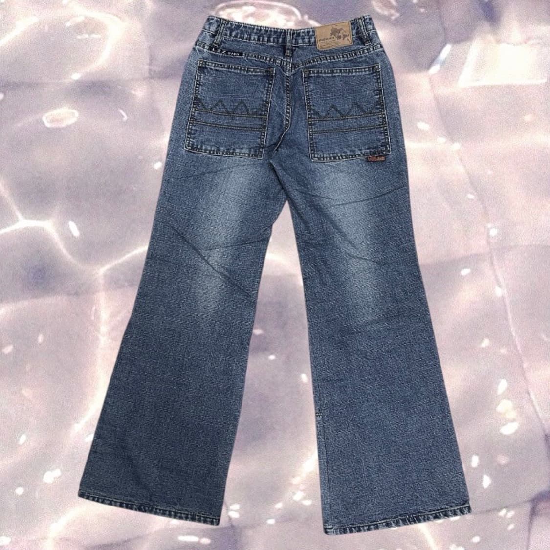 90s y2k 리우지준 빈티지 자수 부츠컷 와이드 데님 팬츠 28   상품이미지7