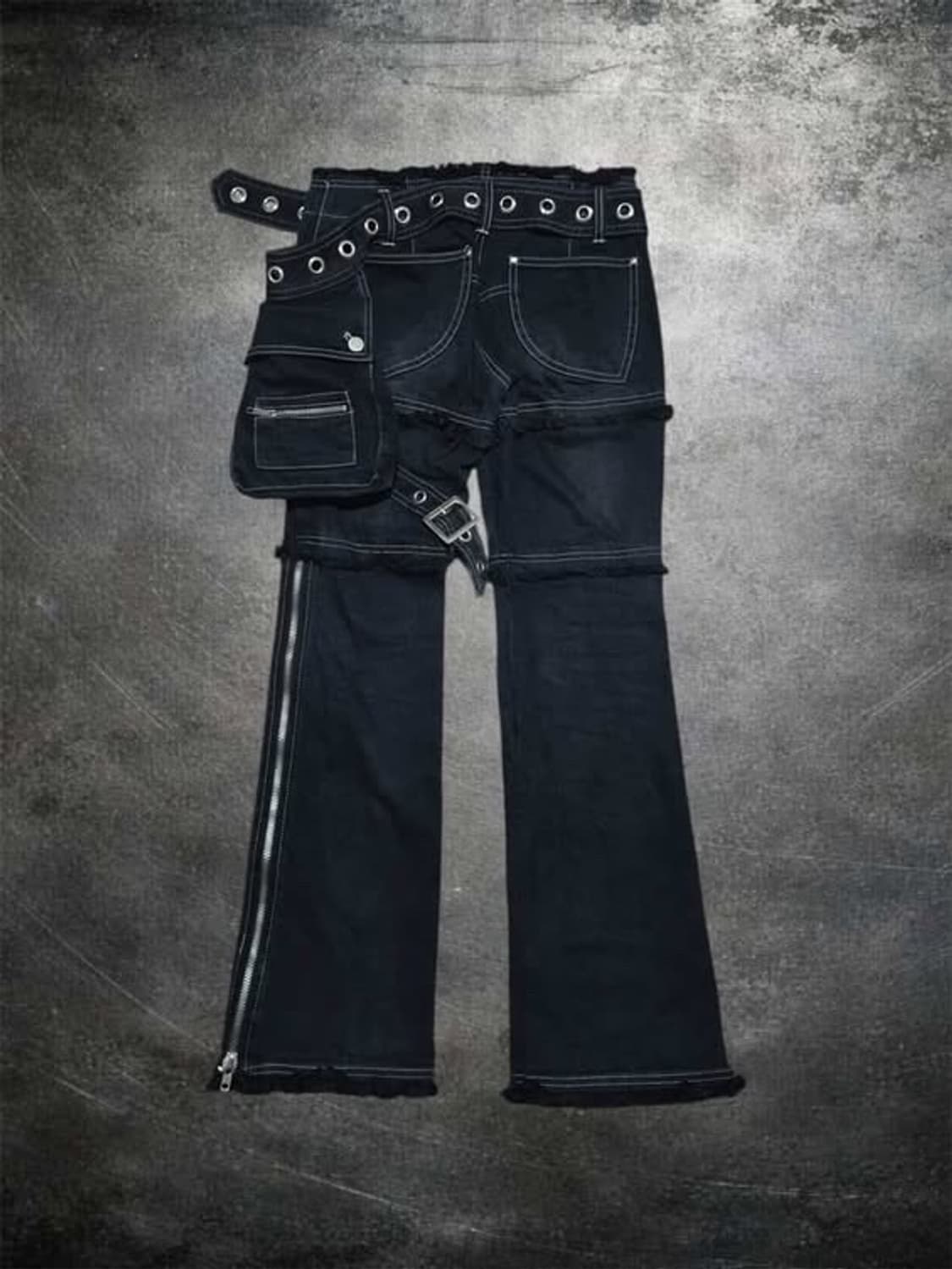 Punk bondage eyelet belt jeans 상품이미지2