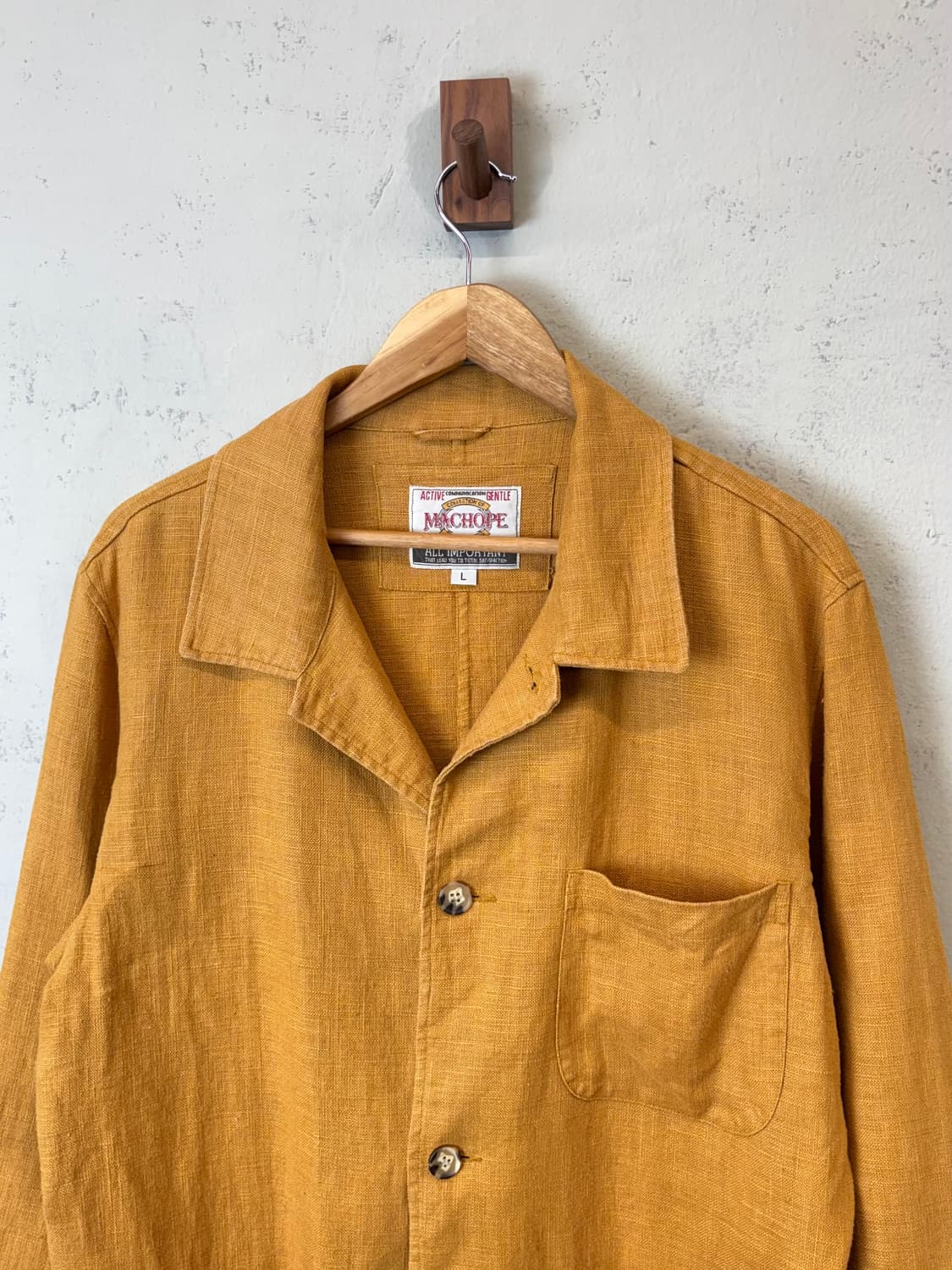 맥호프 90s 머스타드 린넨 셔츠 자켓 상품이미지2