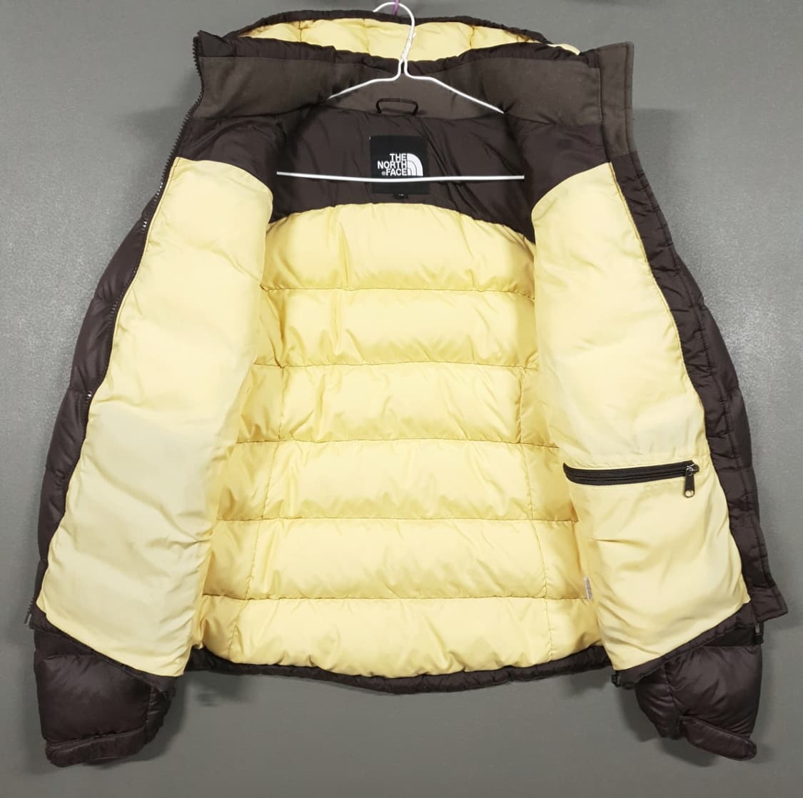 여성 M (85) 노스페이스 눕시 2 구스다운 후드 패딩 점퍼 브라운 상품이미지8