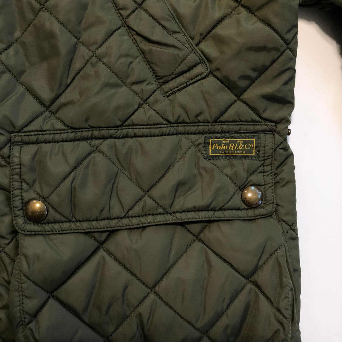 폴로 랄프로렌 퀄티드 패딩자켓 카키  상품이미지5