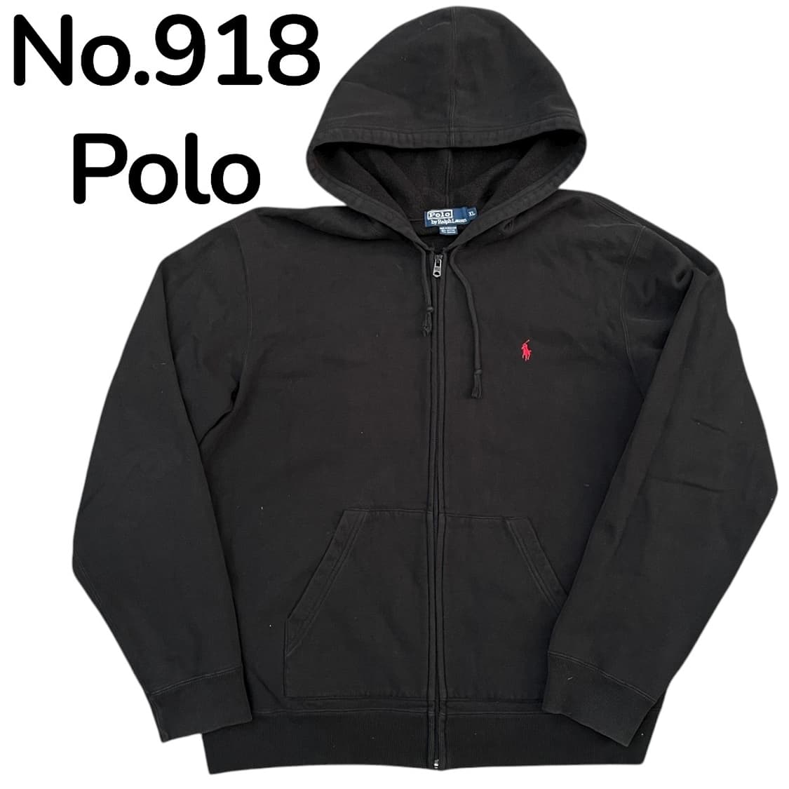 00s 폴로 랄프로렌 레드포니 블랙 후드집업 XL 상품이미지1