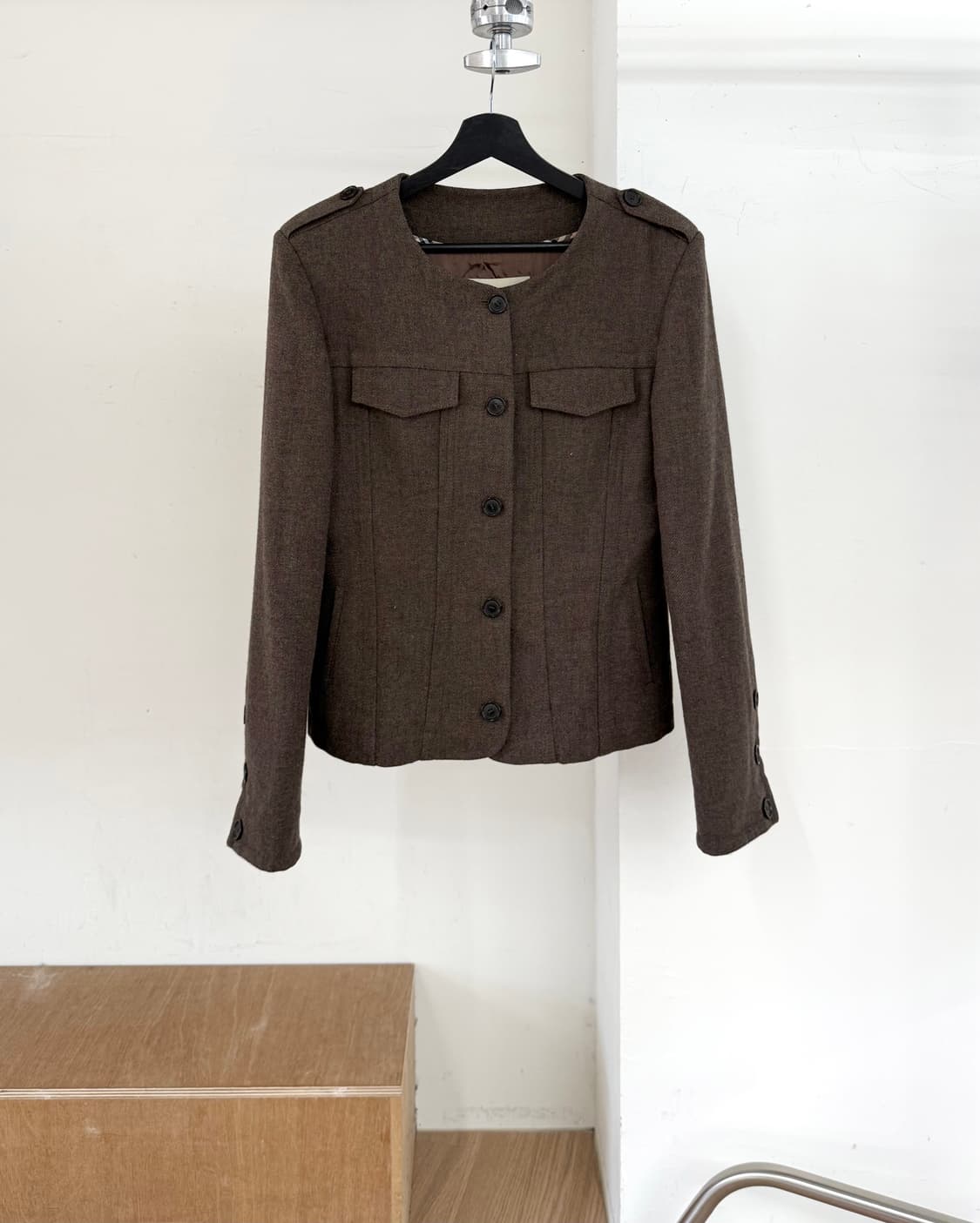 버버리 브라운 더블 포켓 버튼업 자켓 상품이미지1