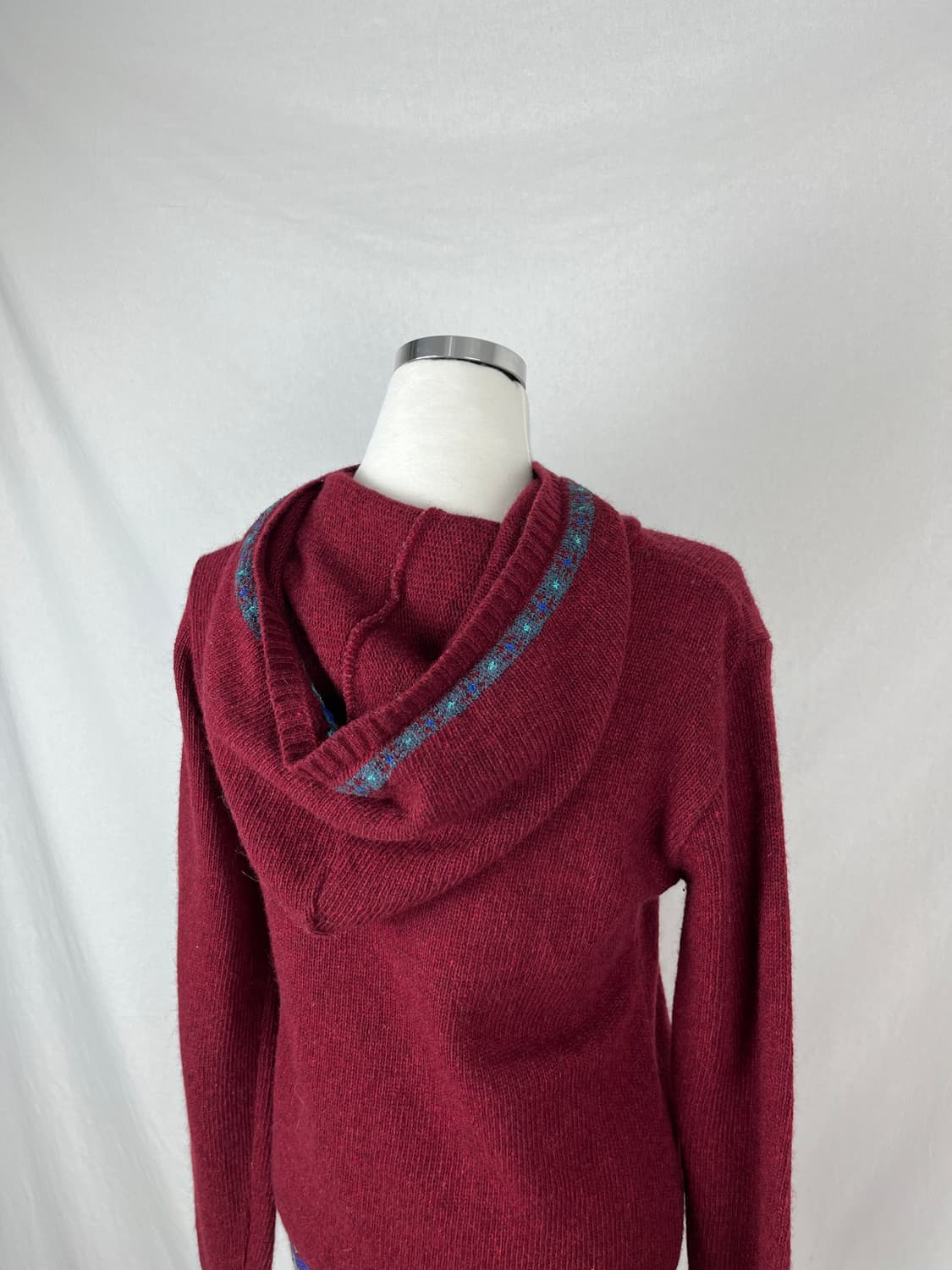 Vintage 아즈텍패턴 딥레드컬러 니트 후디  상품이미지4