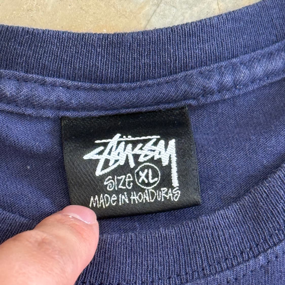 XL 스투시 파이어 다이스 네이비 반팔티 상품이미지4