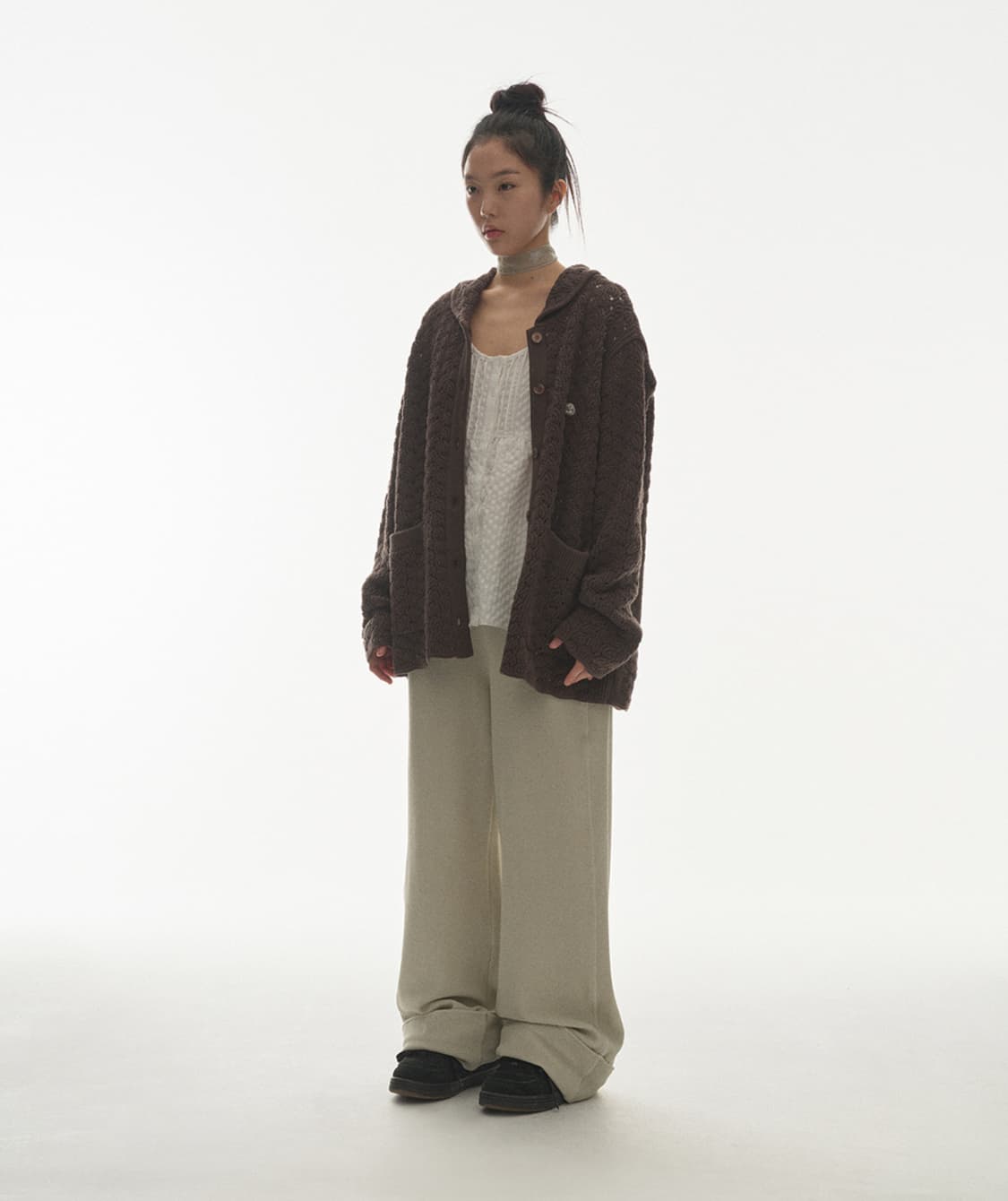 코이세이오 립드 밴드 팬츠 베이지 ribbed band pants 상품이미지2